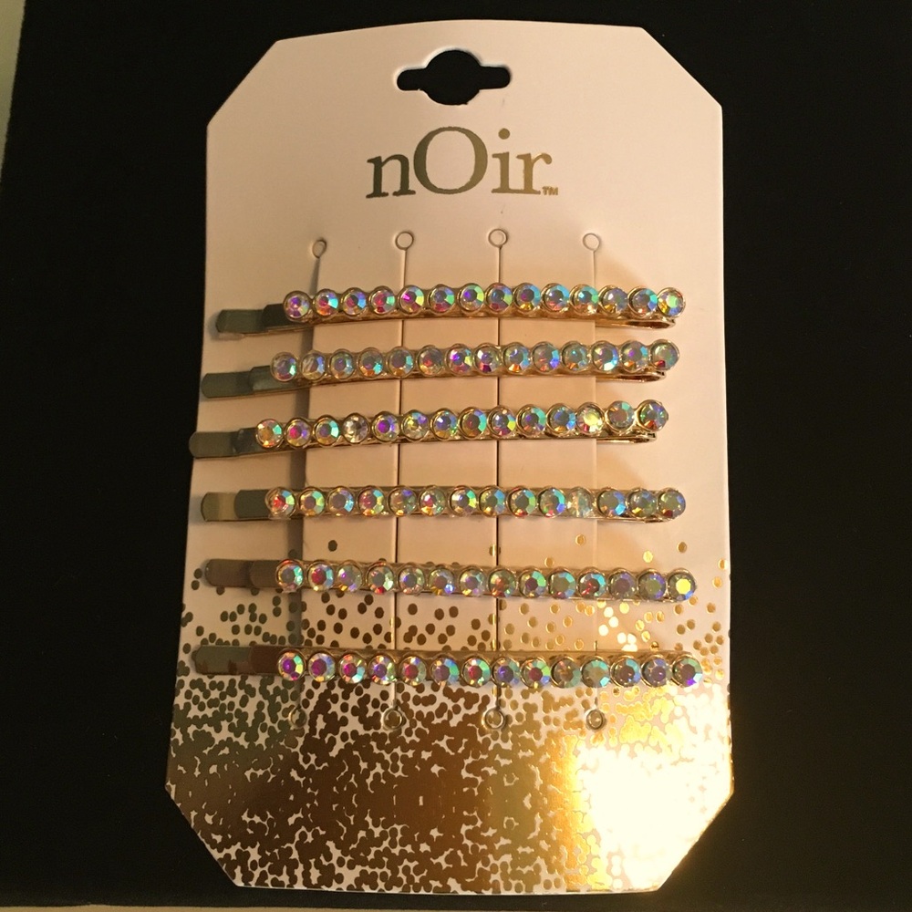nOir Iridescent Rhinestone Hair Accessories